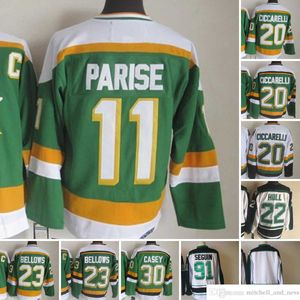 1980 Film Vintage Hockey 20 Dino Ciccarelli Maglie Ricamo CCM 23 Brian Bellows 11 J.P. PARISE 30 Jon Casey 91 Maglia Tyler Seguin Bianco Verde Uomo