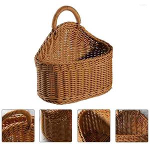 Storage Bottles Wall Hanging Basket Spoon Wall-mounted Chopsticks Plastic Knitted Woven