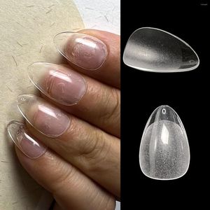 False Nails 120 stycken xxs super kort full täckning nagel tips halv frostad tryck på falsk förlängning mjuk gel