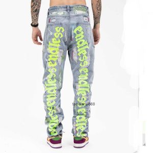 FG Men's Wear Осень Новая модная бренда High Street Emeltemery Perforated Jeans Binks для мужчин и женщин