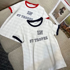 Letters Printed T Shirt Women Summer Breathable Tees Designer Breathable T Shirts Casual Style Tees