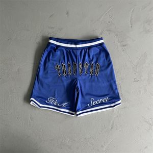 Trapstar ts malha esportes de verão shorts de secagem rápida anti-rugas de alta qualidade bordado cintura cordão design bola calças