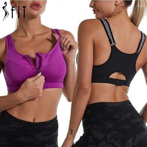 Bras Women Sports Bra Female Gym Fitness Zipper High Impact Vest Active Wear Underwear Push Up Running Yoga Sport Crop Tops
