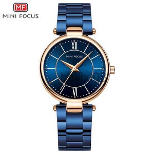 Andra klockor Mini Focus Women Watches Waterproof Blue rostfritt stål Luxury Fashion Ladies Quartz Watch Relogio Feminino Montre Femme J230728