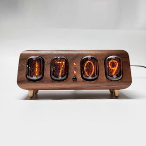 デスクテーブルクロックLEDバックライトIn12 Nixie Clock Glow TubeカラフルなUSB電子DIYデジタル電話Bluetoothコントロール230731