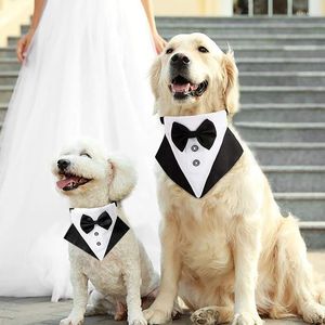 Hundebekleidung, großer Smoking-Kragen, Hochzeitsfliege für kleine Katzen, Schal, verstellbares Haustier-Halstuch, Fliege, Welpen-Verkleidung, formelles Kostüm