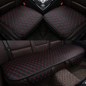 Capas de assento de carro 3 peças de almofada de proteção para automóveis conjunto completo de couro PU universal acessórios para interiores de automóveis Mat Pad303i