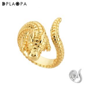 Bröllopsringar DPLAOPA 925 Sterling Silver Gold Plated Silver Ring Adutable Women Party Jewelry Open Bangle Circle Jewels 230729