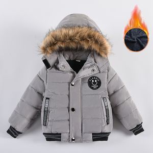 Jackets 2 6 Years Autumn Winter Boys Jacket Warm Fur Collar Fashion Baby Girls Coat Hooded Zipper Outerwear Birthday Gift Kids Clothes 230731