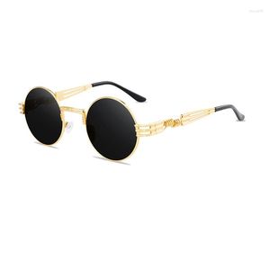 Sunglasses Vintage Rap Men Women Steam Punk Style Hip-Hop Small Round Retro Metal Frame Driveing Eyewear UV400