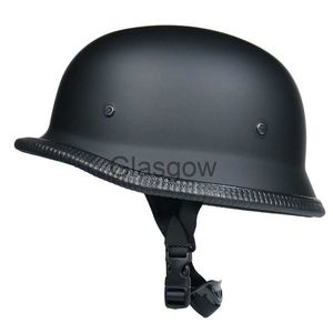 Motorcykelhjälmar WWII Style German Vintage Motorcykelhjälm Retro Halva ansiktet Motorcykel Hjälm PU Läder Chopper Biker Unisex Cascos Para Moto X0731