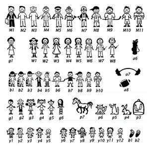 Stick Figure My Family & Pet Dog Cat Sticker for Car Window Bumper Vinyl Decal Household sticker car styling180d