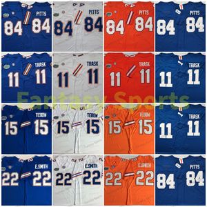 College Florida 15 Tim Tebow Trikot 22 Emmitt Smith 81 Aaron Hernandez 11 Kyle Trask 84 Kyle Pitts Gators Fußballtrikots 150. Orange Patch