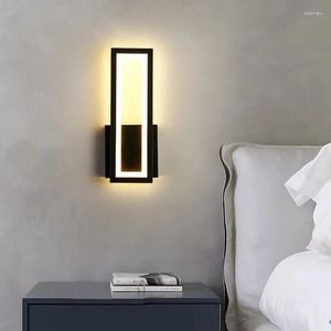 Duvar lambası Modern 17W LED Alüminyum ve Akrilik Dikdörtgen Ev Oturma Odası Koridor Yatak Odası Başucu Işık Sconce