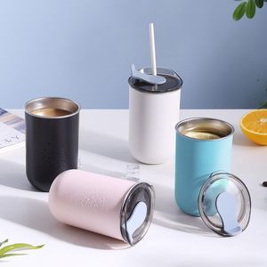 Tumblers Nordic 304 Термическая кружка из нержавеющей стали с крышкой 300 мл кофейной чашки пивных чашек портативная изолированная бутылка для воды 230731