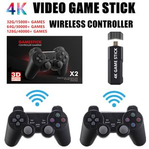 Controladores de jogo Joysticks GD10 Stick 4K HD Video Console Double Wireless 2 4G Controller Retro 128G 40000 Games For PSP PS1 GBA boy gift 230731