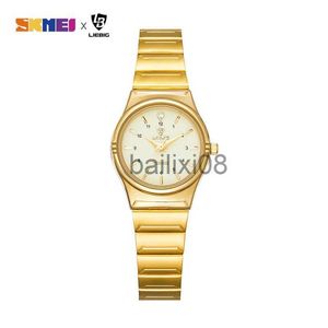 Andra klockor Skmei Fashion Japan Quart Movement Women Watches Luxury Female Ladies Golden Wristwatch Girl Clock Relogio Feminino Reloj Mujer J230728