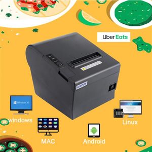 Skrivare 80mm Bluetooth WiFi Ethernet Kvitto Bill Ticket Thermal Printer Compatible med Uber Eats och Mac Andoird234K