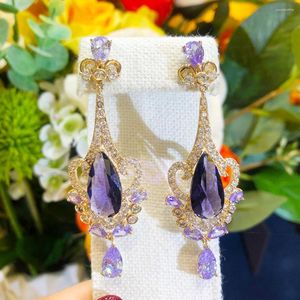 Dangle Earrings Kellybola Exclusive Luxury Clear Crystal Pendant Women's Wedding Party Anniversary Daily Fashion Jewelryアクセサリー