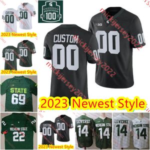 MSU Football Jersey Sam Leavitt Andrew DePaepe Jordon Hall Stanton Ramil Ken Talley Brennan Parachek Keyshawn Blackstock 2023 Męs