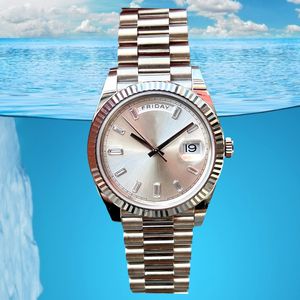 Sunday lady Orologio Wristwatches Mens Automatic Mechanical Watches 36 41mm 904L Full Stainless Steel diamond bezel waterproof Luminous Gold Day Date watch montre