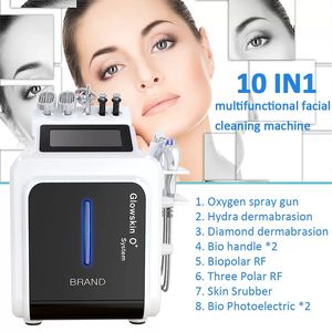 Multifuncional 10 em 1 Microdermoabrasão Hydra Oxygen Facial Water Aqua Jet Peeling Therapy Limpeza Clareamento Rejuvenescimento Da Pele Máquina De Aperto Facial