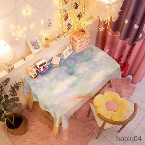 Table Cloth Illustration Sky Waterproof Table Cloth Creative Dormitory Table Mat Home Computer Cover Cloth Tapete R230731