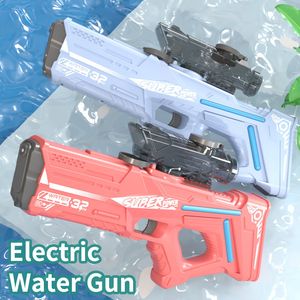 Gun Toys Vollautomatische elektrische Wasserspeicherpistole Tragbare Kinder Sommer Strand Pool Outdoor Play Watergun Spielzeug für Kinder Jungen 230731