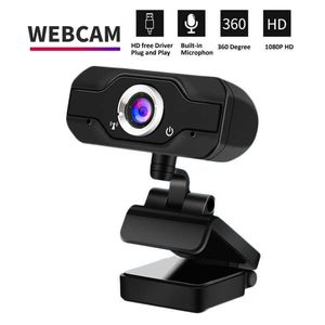 Webcams 1080pミニウェブカメラPCデスクトップ用のマイク付きラップトップコンピューターミーティングストリーミングWebカメラインターフェイス