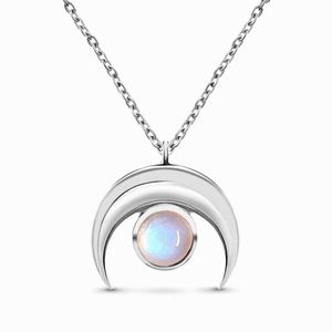 Hot Selling S925 Sterling Silver Fashion Moonstone Naszyjnik w Japonii, Korei Południowej, Europie i Ameryce