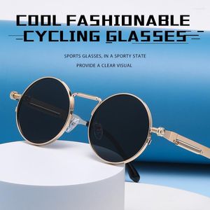 Güneş gözlüğü vintage yuvarlak gözlükler punk tarzı metal güneş marka tasarımcısı gözlükler kadınlar için uv400outdoor seyahat moda me