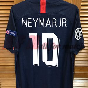 19/20 UCL Final Match sliten Player Issue Home Shirt Jersey Kort ärmar Neymar Mbappe Football Custom Patches Sponsor