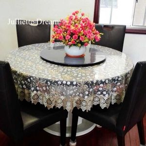Table Cloth New Lace Tablecloth Pastoral round tablecloth Dining table cloths Home Embroidery table cover rose gold decoration house towel R230726