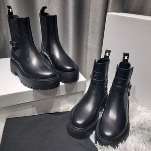 Buot Chelsea w cielęcy czarne damskie buty projektanta nowe vintage brytyjskie buty skórzana platforma butów buty motocyklowe buty modowe