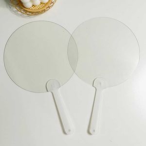 Produkte im chinesischen Stil, Durchmesser 17 cm, transparenter Fächer, kreisförmiger leerer Fächer, kreativer handgemachter Bastelbedarf, Hochzeits-Event-Geschenkfächer