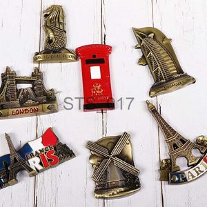 Magneti per frigorifero Frigorifero europeo Magnete in metallo Stereo Londra Singapore Burj Al Arab Parigi Torre francese olandese Viaggi Decorazione commemorativa x0731