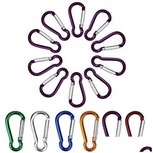 Keychains Lanyards Carabiner Ring Keyrings Key Chain Outdoor Sports Camp Snap Clip Hook Keychain vandring Aluminium Metall rostfritt Ste Otqw5