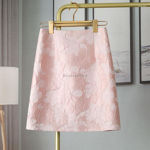 Ethnic Clothing 2023 Retro Chinese Style Women Jacquard Skirt Spring Summer Fashion Elegant High-waisted Daily Half S525