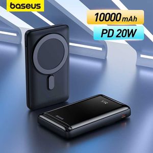 Банки питания сотового телефона Baseus 20W Magnetic Wireless Charger Bank 10000MAH Беспроводная зарядка Внешняя батарея для iPhone 14 13 12 Pro Max L230731