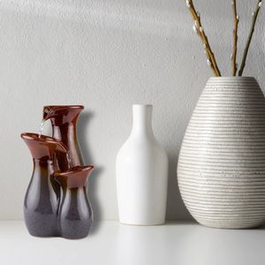 Vase 11inchセラミック花瓶のテーブルトップ噴水茶色230731