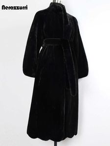 Kadın Kürk Faux Fur Nerazzurri Uzun Kalıplı Sıcak Yumuşak Siyah Sahte Kürk Matar Kadın Kış Giysileri 2022 Bir Çizgi Kesilmiş Mink Paltosu 5XL 6XL 7XL HKD230727