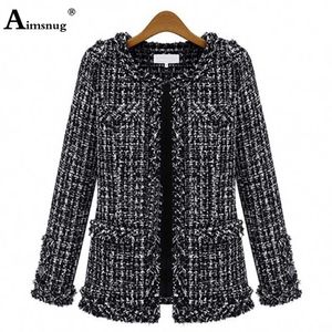 Women's Fur Faux Women Elegant Jackets Autumn Lapel Collar Fashion Houndstooth Top Outerwear Ladies Winter Warm Coats Sexy Female Clothing 2022 HKD230727