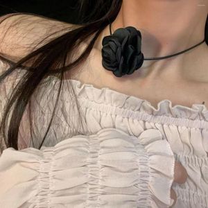 Choker Fabric Camellia Цветочное колье для женщин Классическая и модная докторская докторская докторская докторская