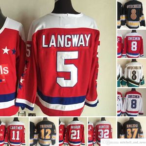 1980 فيلم Vintage Hockey 8 Alex Ovechkin Jerseys CCM التطريز 68 Jaromir Jagr 5 Rod Langway 11 Mike Gartner Dennis Maruk Dale Hunter Jeff Friesen Jersey Retro