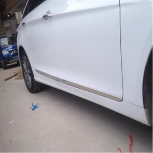 Carro de aço inoxidável de alta qualidade, decoração do corpo da porta lateral, faixa de barra, adesivo de proteção contra arranhões para Hyundai Sonata YF 2011-2014263z