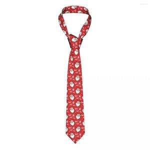 Bow Ties Christmas Head Santa unisex krawat moda poliester 8 cm wąska szyja dla mężczyzn akcesoria koszulki gravatas biznes
