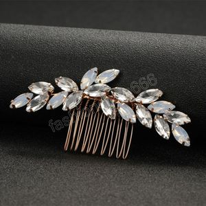 Crystal Hair Comb Glänsande hårklipp Bröllop Sparkling Rhinestone Hair Accessoarer för brudkvinnor Tiara Huvudstycke Ornament Juvel