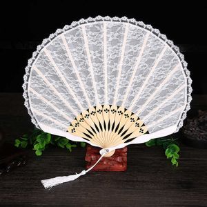 Chinese Style Products style shell fan customized vintage boutique folding fan handmade lace