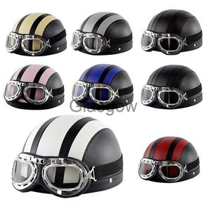 Motosiklet Kaskları Yetişkin Kasklar Motosiklet Retro Yarım Yolcu Kask Motosiklet Scooter Kask Harley Vintage Alman Motosiklet Moto X0731