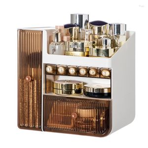 Scatole portaoggetti Light Luxury Ins Cosmetics Scaffalature Desktop Dresser Organizer Student Rossetto Skincare Makeup Box